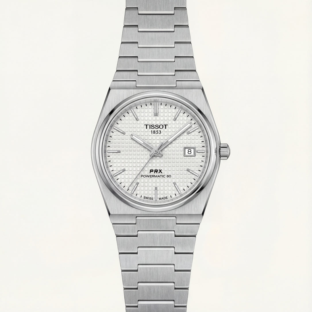 Centrix Silver Waffle Dial Watch