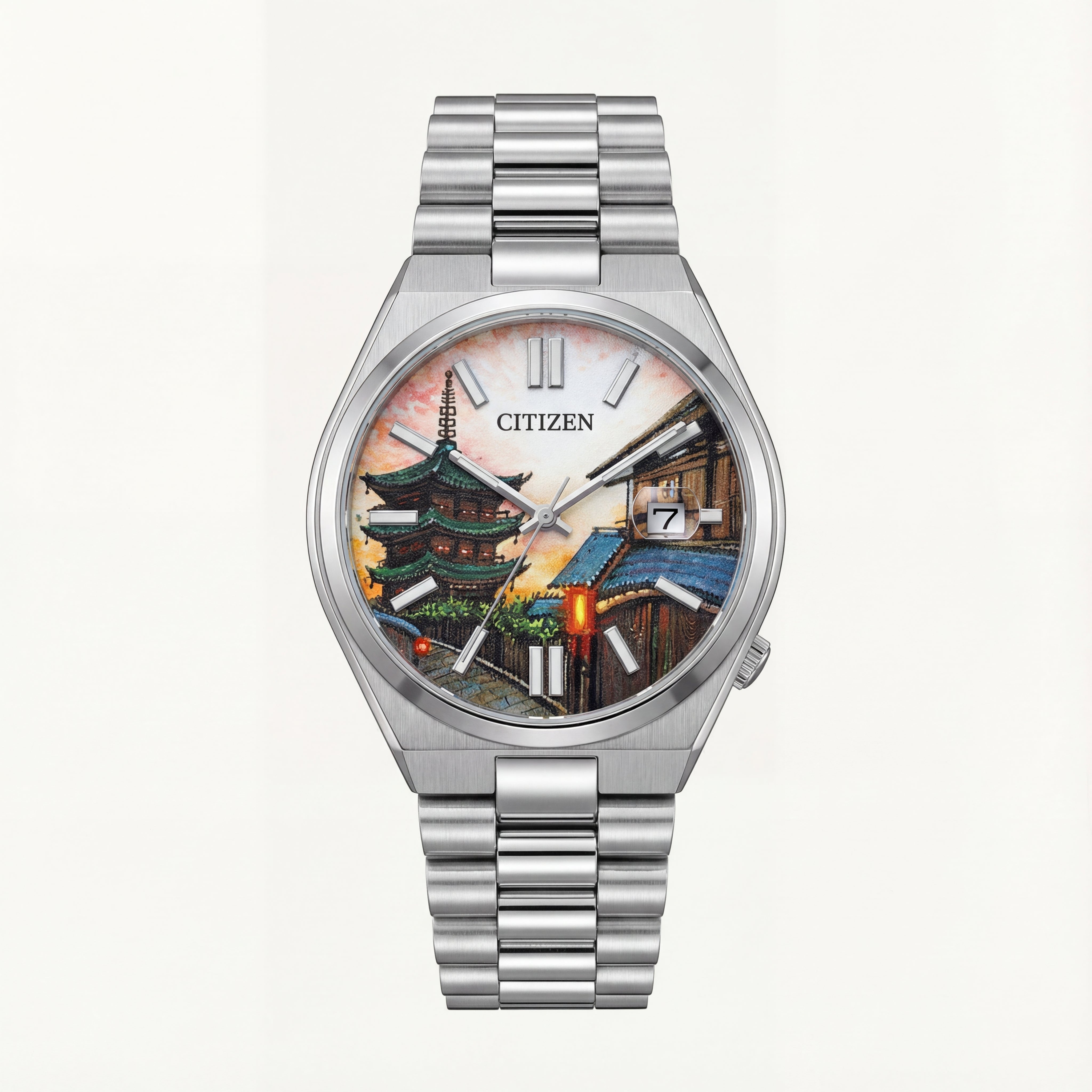 Kyoto Heritage Art Dial Automatic Silver Watch