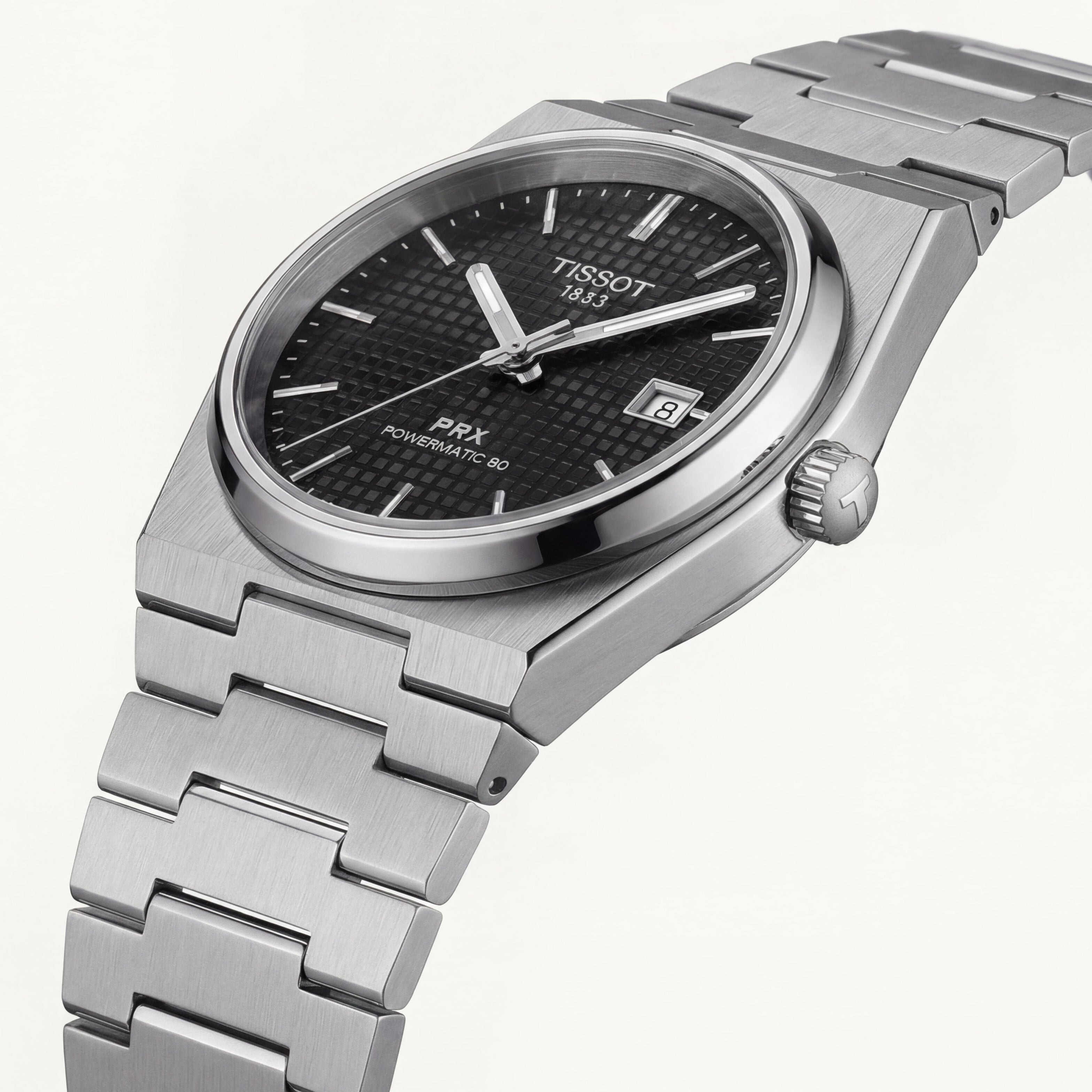 Centrix Black Waffle Dial Silver Watch
