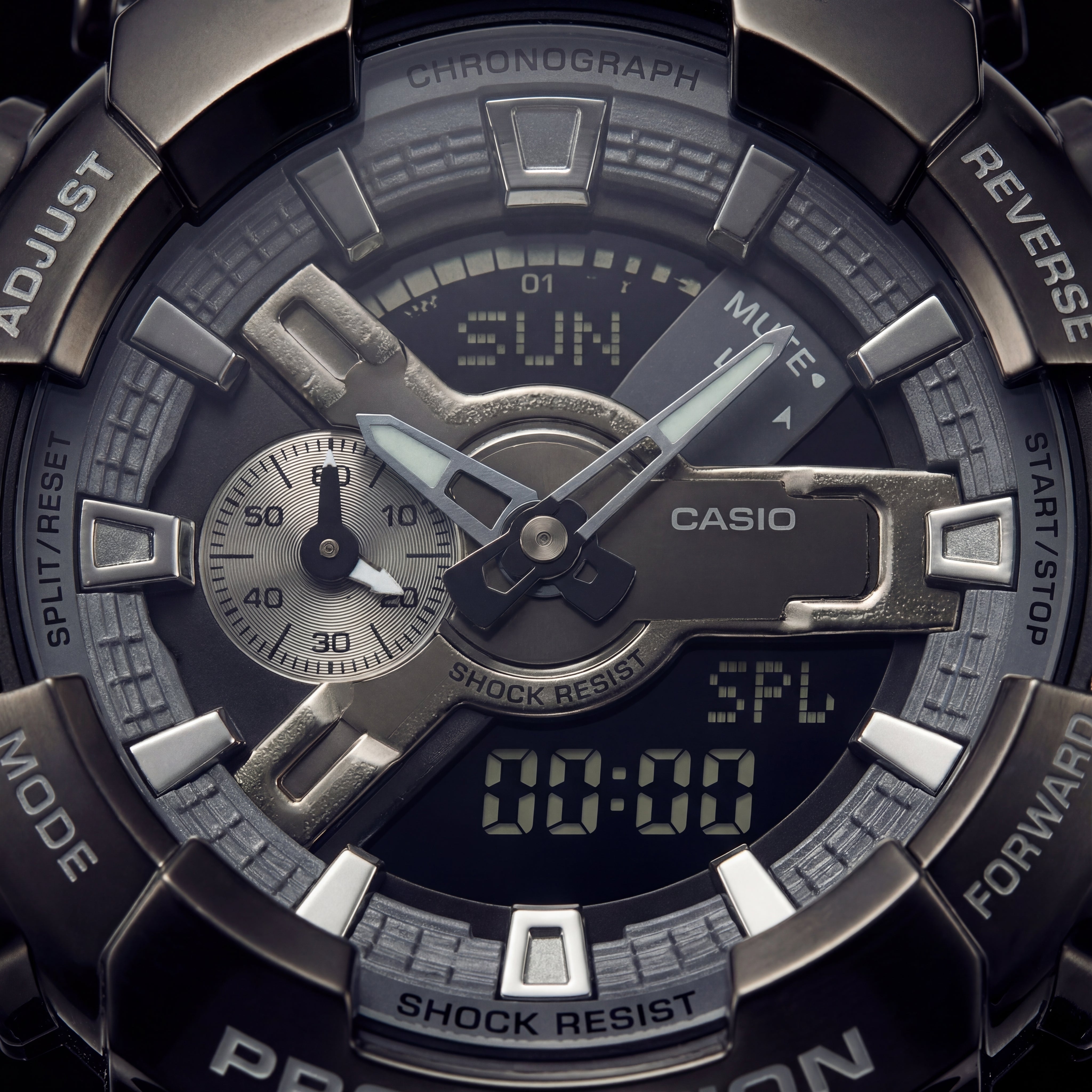 Stealth Black Hybrid Chronograph Tactical Sports Watch