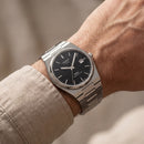Centrix Black Waffle Dial Silver Watch