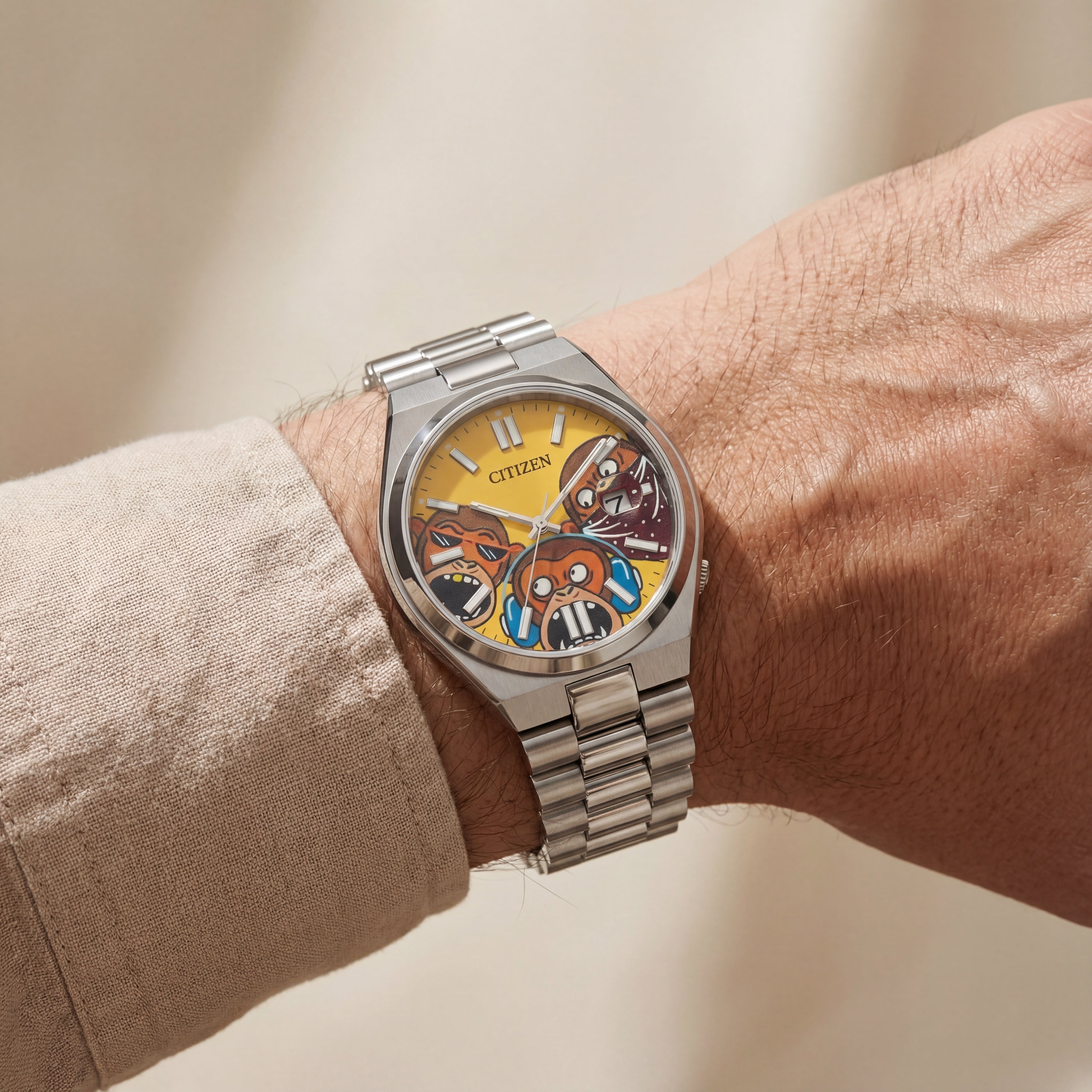 Wise Faces Concept Art Dial Automatic Silver Watch