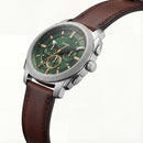 Emerald Green Chronograph Leather Strap Men’s Watch