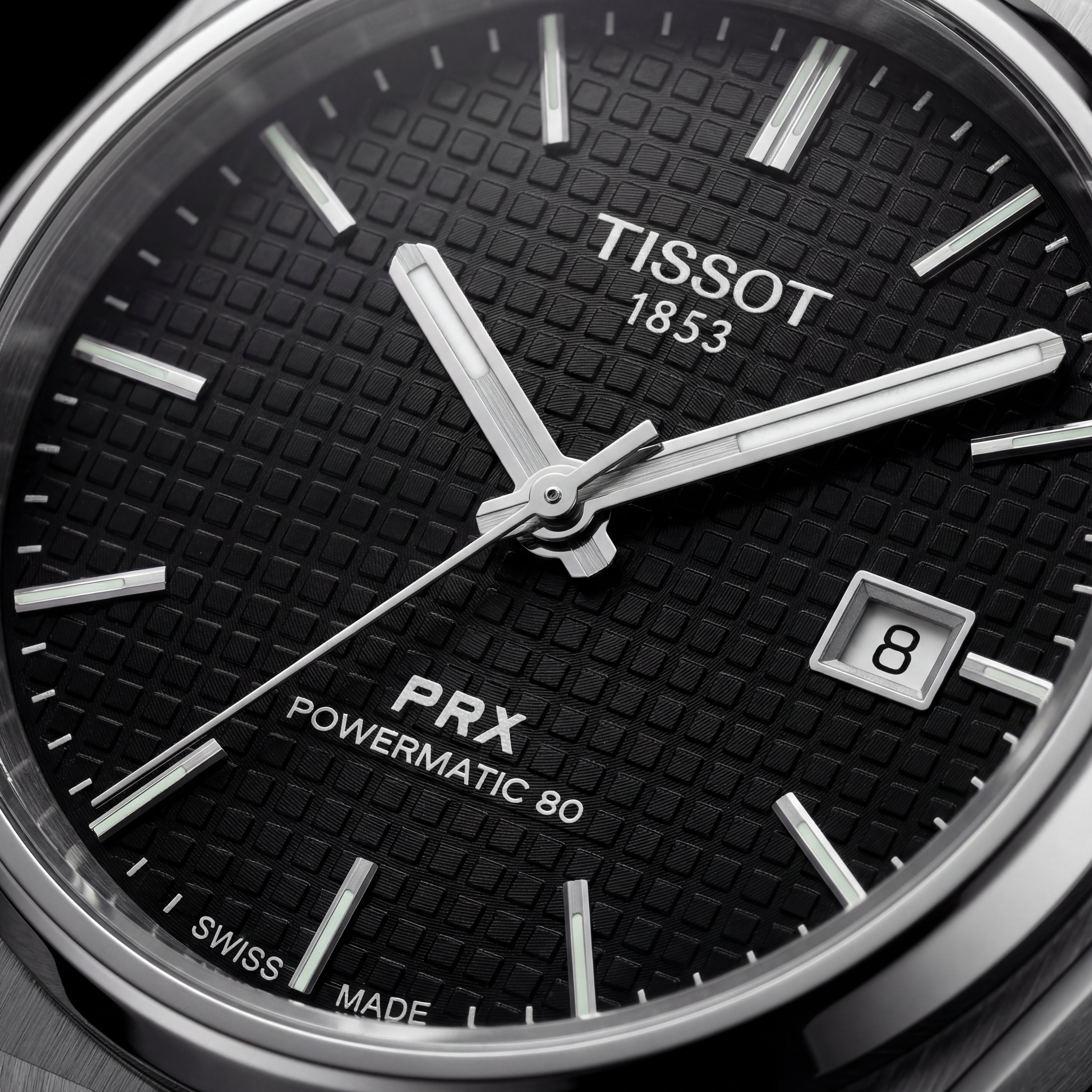 Centrix Black Waffle Dial Silver Watch