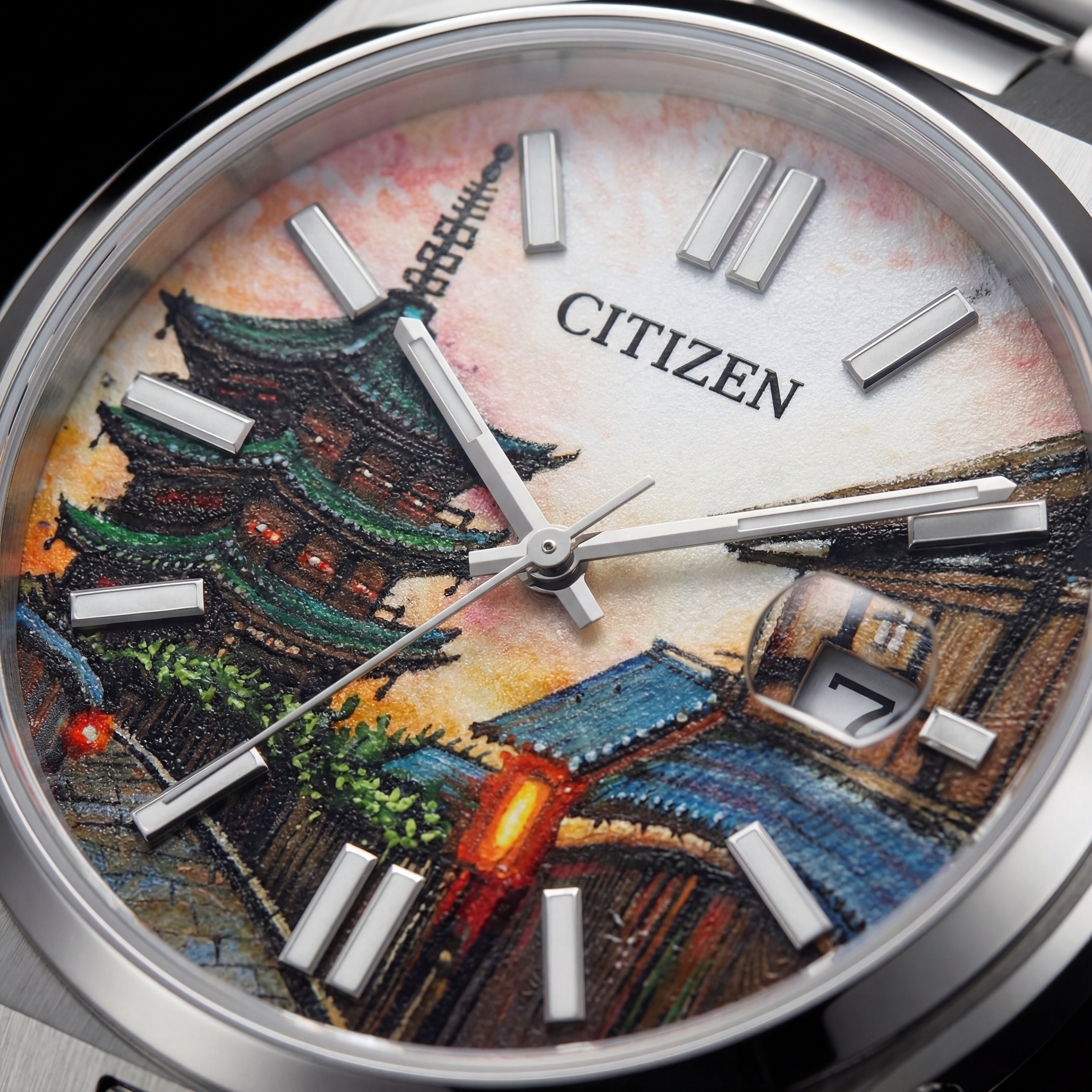 Kyoto Heritage Art Dial Automatic Silver Watch