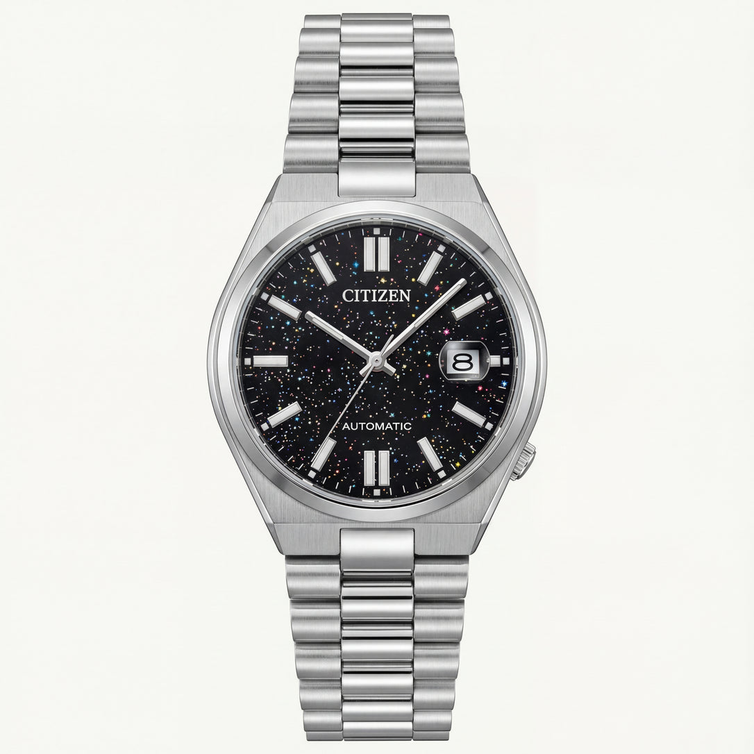 Stellar Night Galaxy Silver Watch