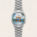 Scenic Mountain Gate Art Dial Men’s Stainless Steel Watch