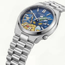 Blue Artistic Fortune Dial Men’s Stainless Steel Watch