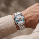 Scenic Mountain Gate Art Dial Men’s Stainless Steel Watch