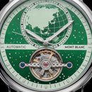 Emerald Green World Dial Open-Heart Automatic Men’s Watch