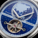 Midnight Blue World Dial Open-Heart Automatic Men’s Watch