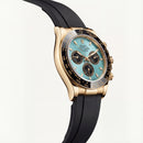 Turquoise Gold Chronograph Rubber Strap Men’s Watch