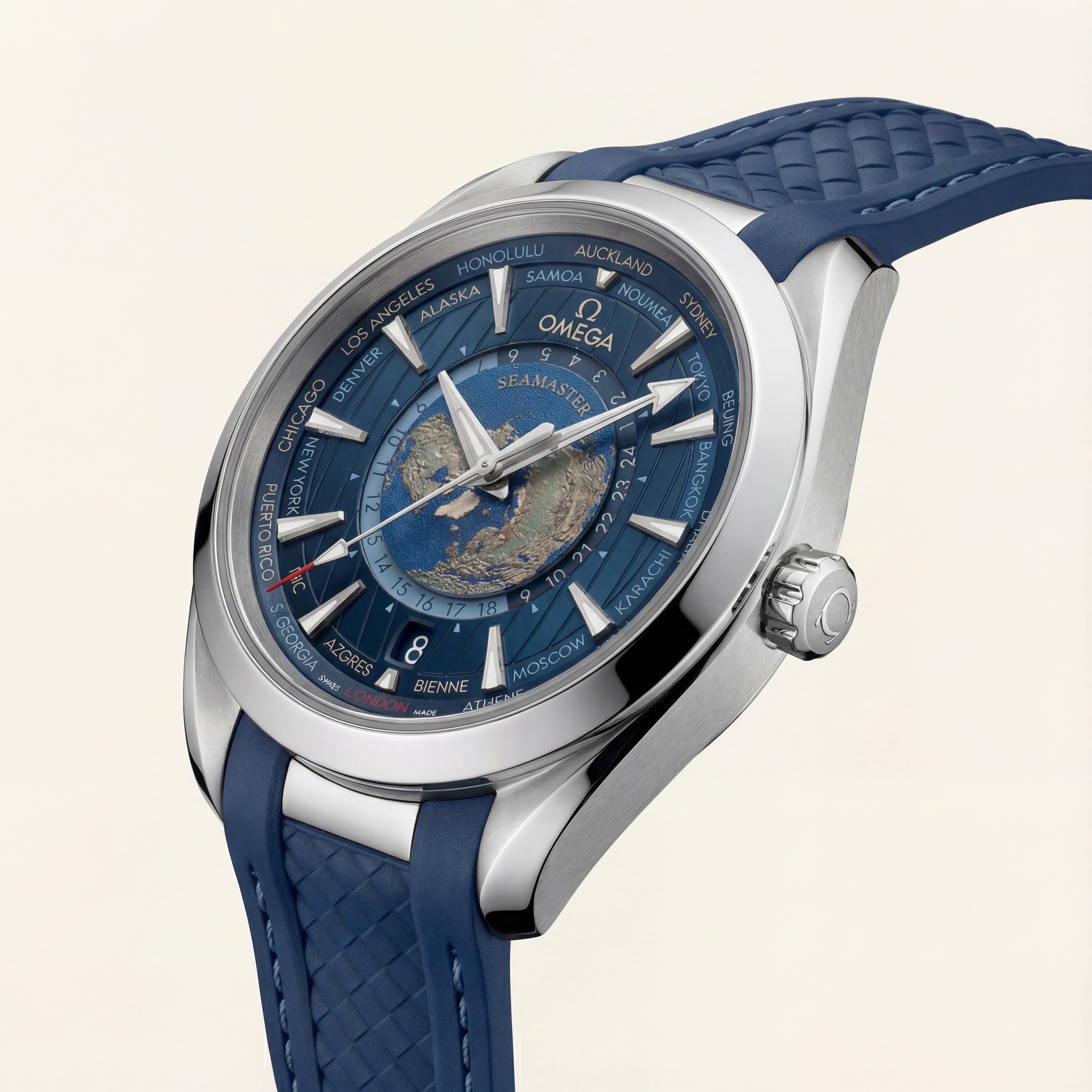 Ocean Blue World Time Automatic Men’s Watch