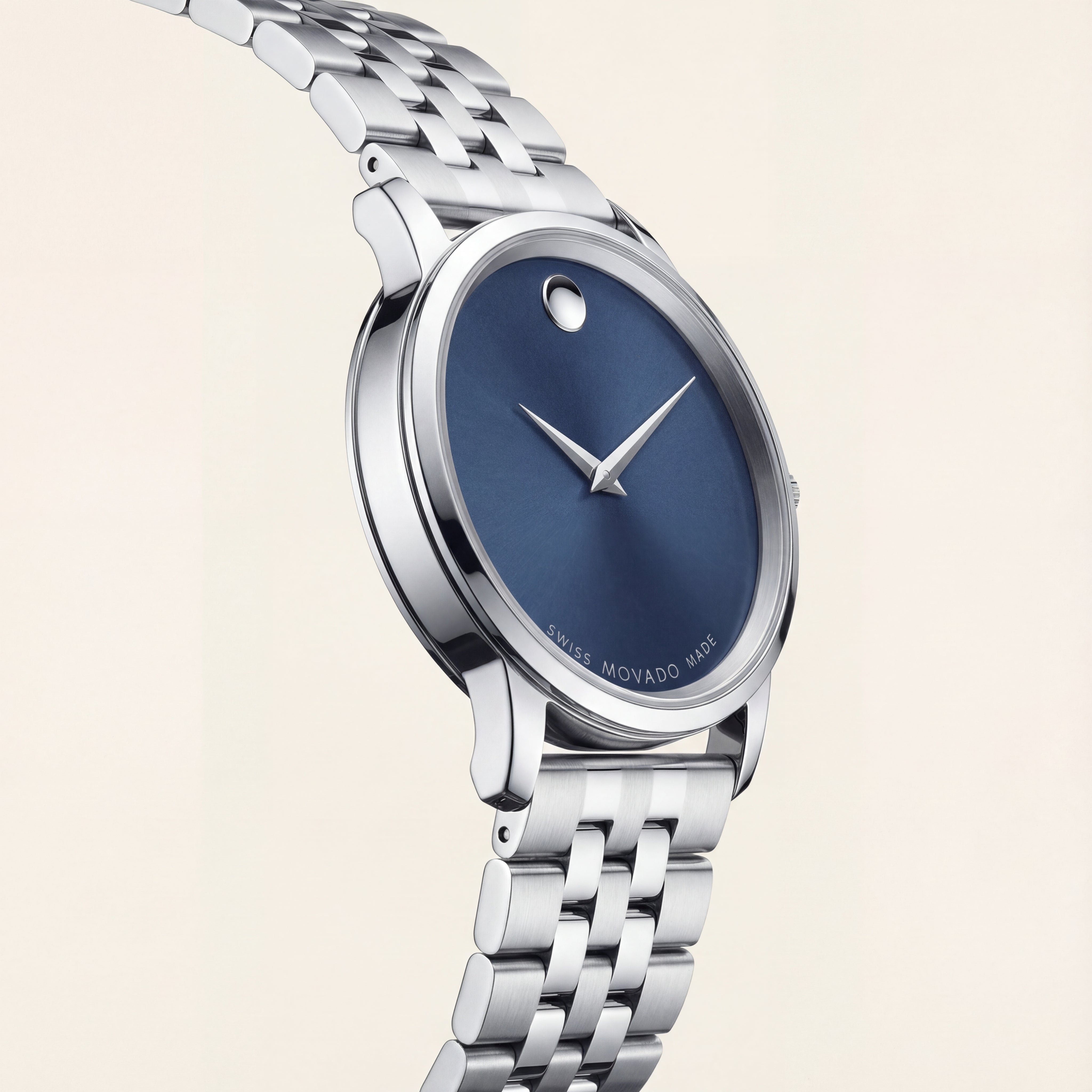 Deep Blue Minimalist Silver Men’s Watch
