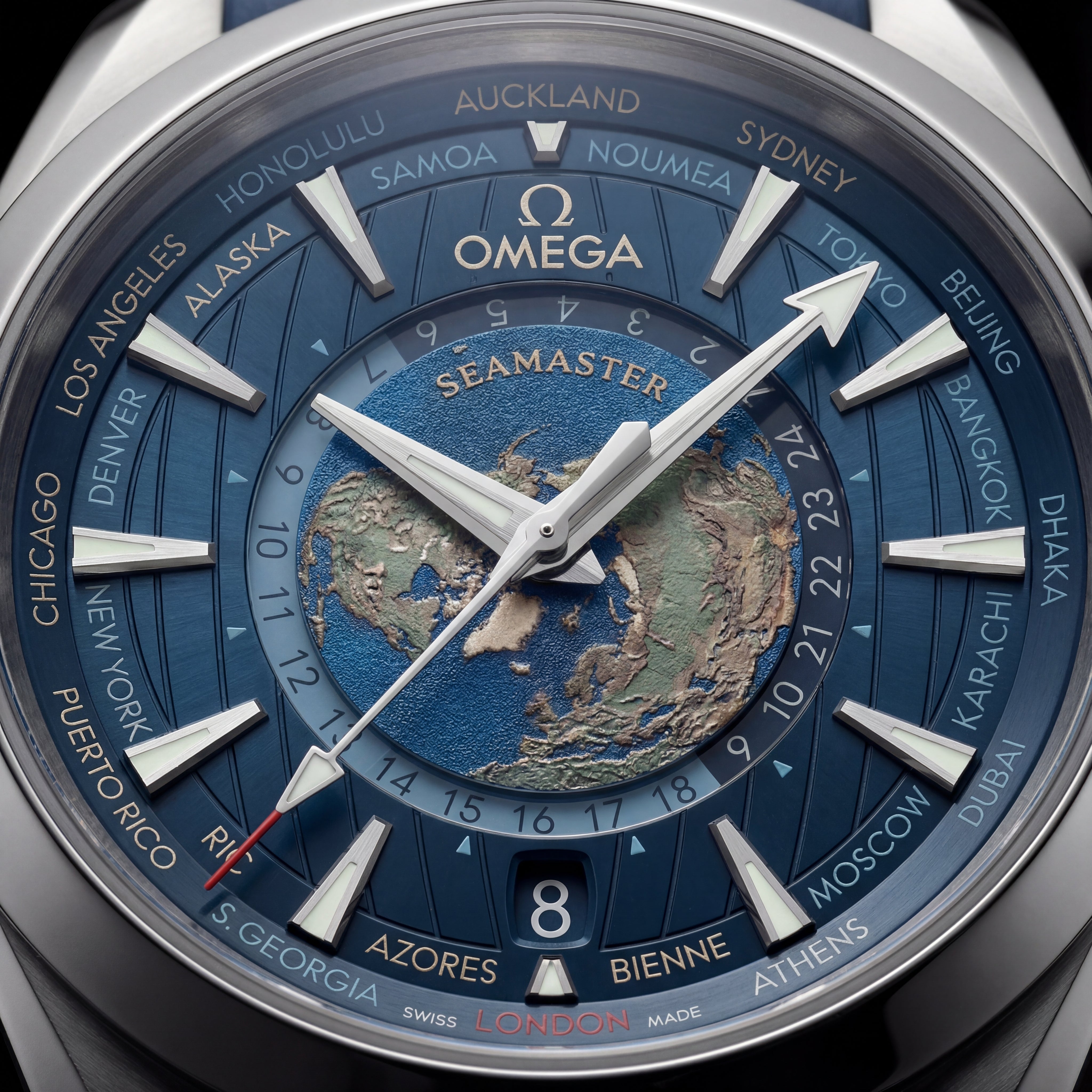 Ocean Blue World Time Automatic Men’s Watch