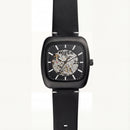 Matte Black Square Skeleton Automatic Men’s Watch