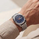 Navy Blue Diamond Index Day-Date Men’s Watch