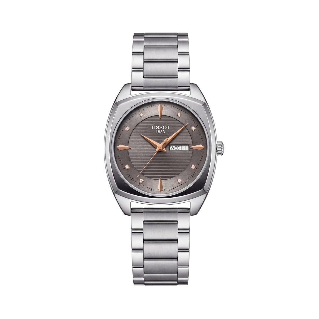 Steel Grey Diamond Index Day-Date Men’s Watch