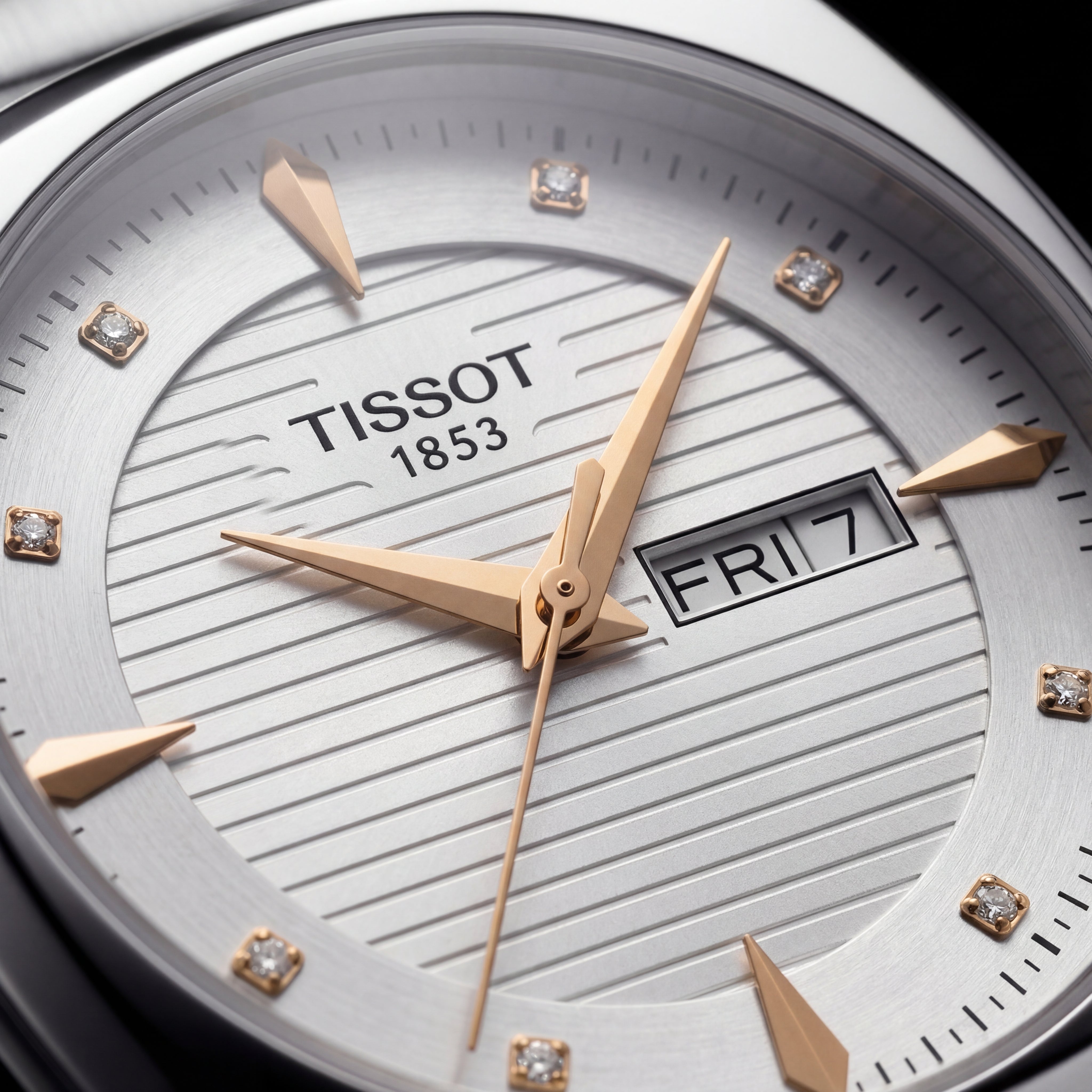 Silver Ivory Diamond Index Day-Date Men’s Watch