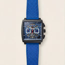 Square Skeleton Chronograph Watch with Blue Sport Strap