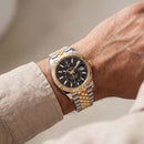 Premium Dual-Tone Luxury Automatic Watch with Black Dial