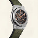 Green Skeleton Chronograph Watch – Premium Leather Strap Edition