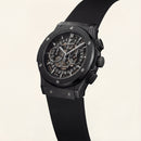 All-Black Skeleton Chronograph Watch – Stealth Edition