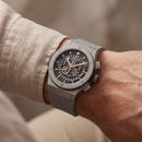 Luxury Skeleton Chronograph Watch – Grey Strap Edition