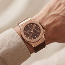 Rose Gold Chronograph Watch – Brown Strap Luxury Edition