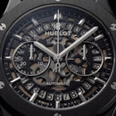 All-Black Skeleton Chronograph Watch – Stealth Edition