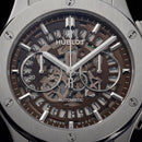 Skeleton Chronograph Watch – Grey Steel Case with Blue Strap