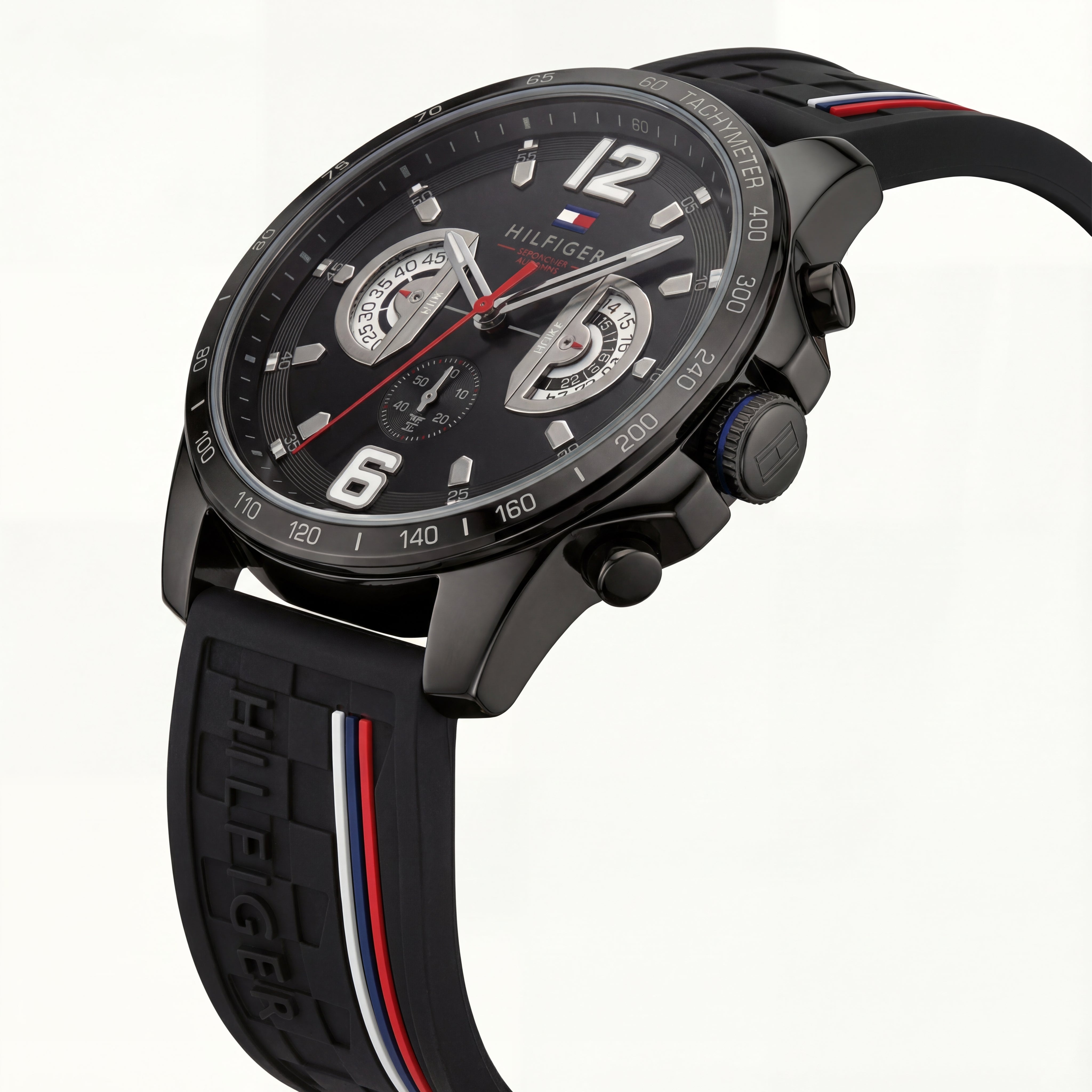Sport Black Tachymeter Chronograph Watch – Racing Edition