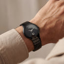 Midnight Black Ceramic Diamond Date Watch – Luxury Minimal Edition