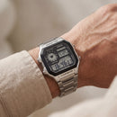 Stainless Steel Digital World Time Watch – Multi-Function Edition