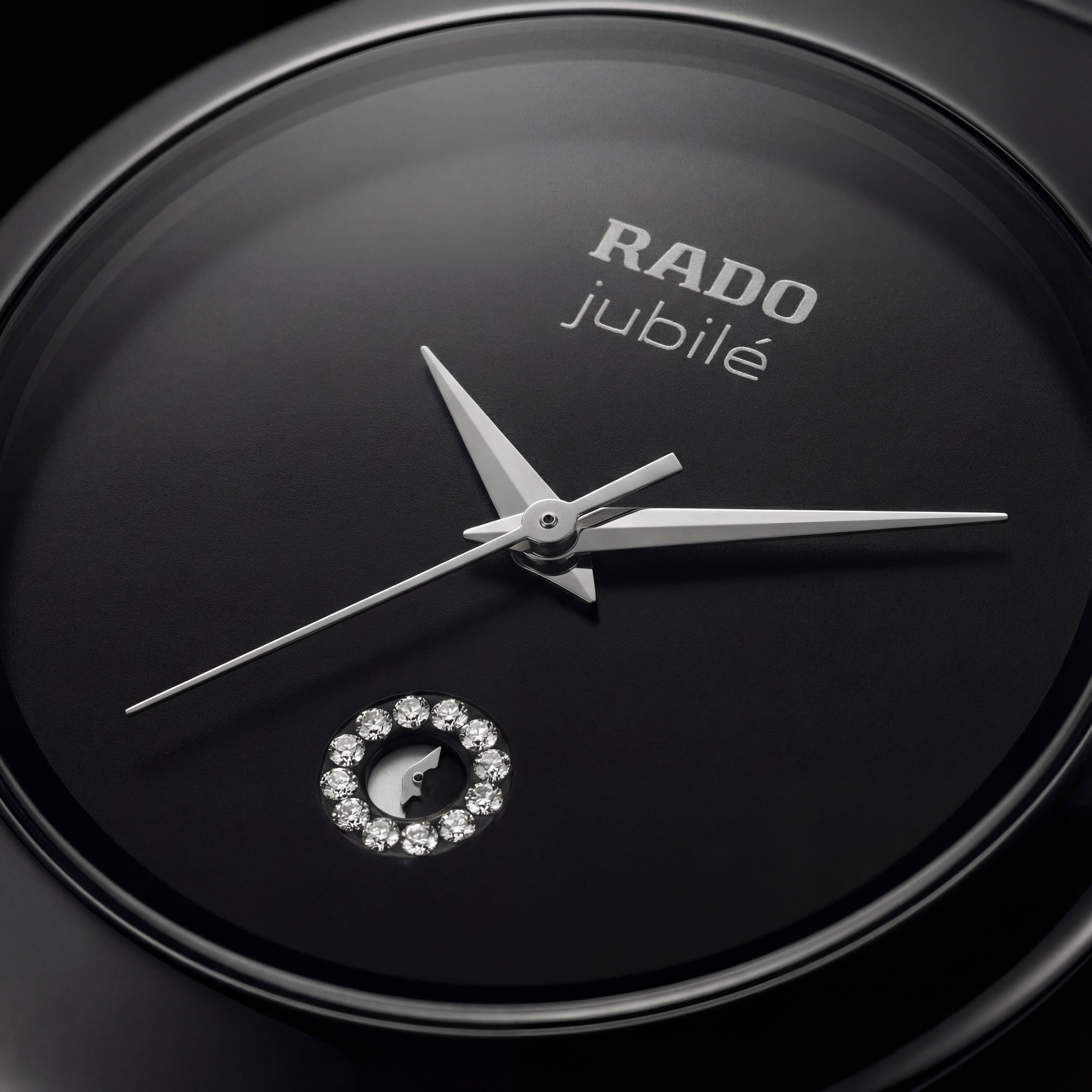 Midnight Black Ceramic Diamond Date Watch – Luxury Minimal Edition