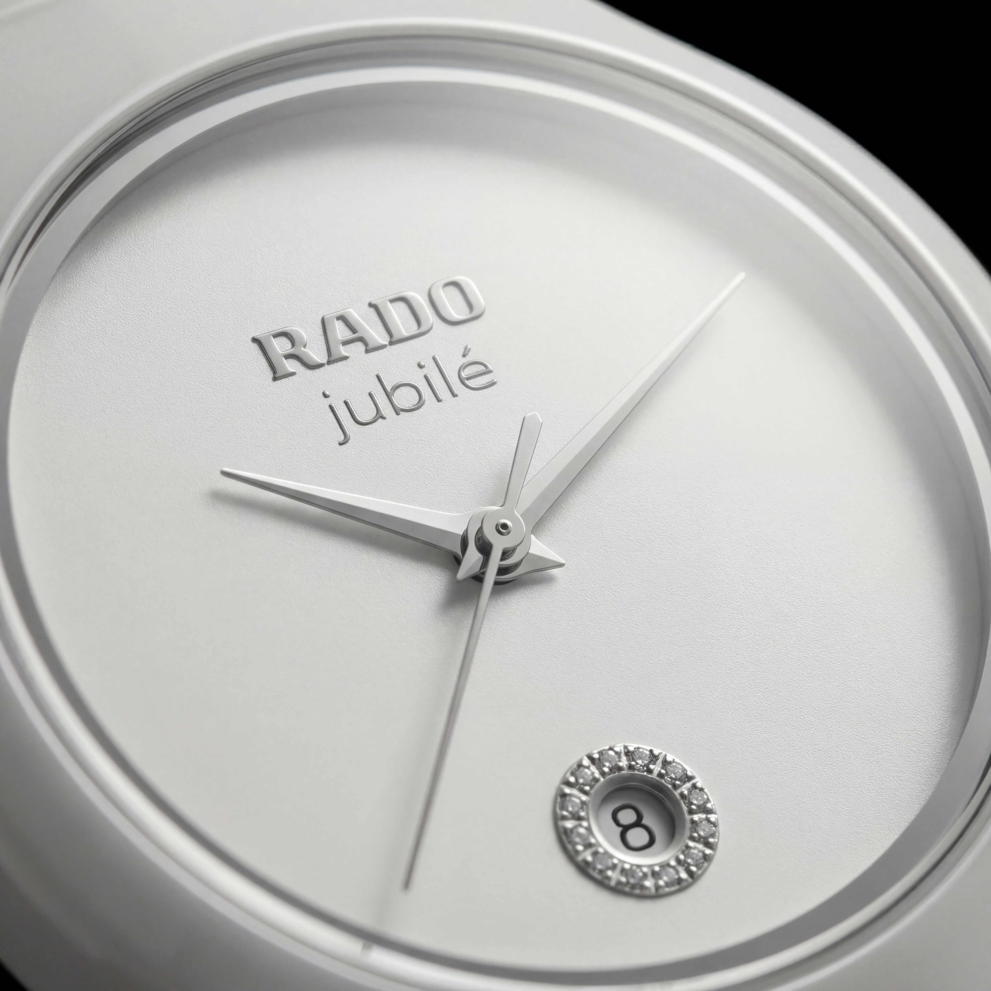 Pure White Ceramic Diamond Date Watch – Luxury Minimal Edition
