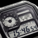 Stainless Steel Digital World Time Watch – Multi-Function Edition