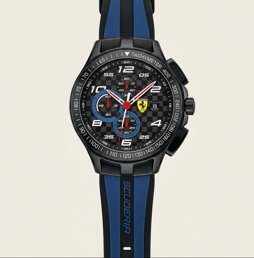 Scuderia Carbon Black Blue Chronograph Sport Watch