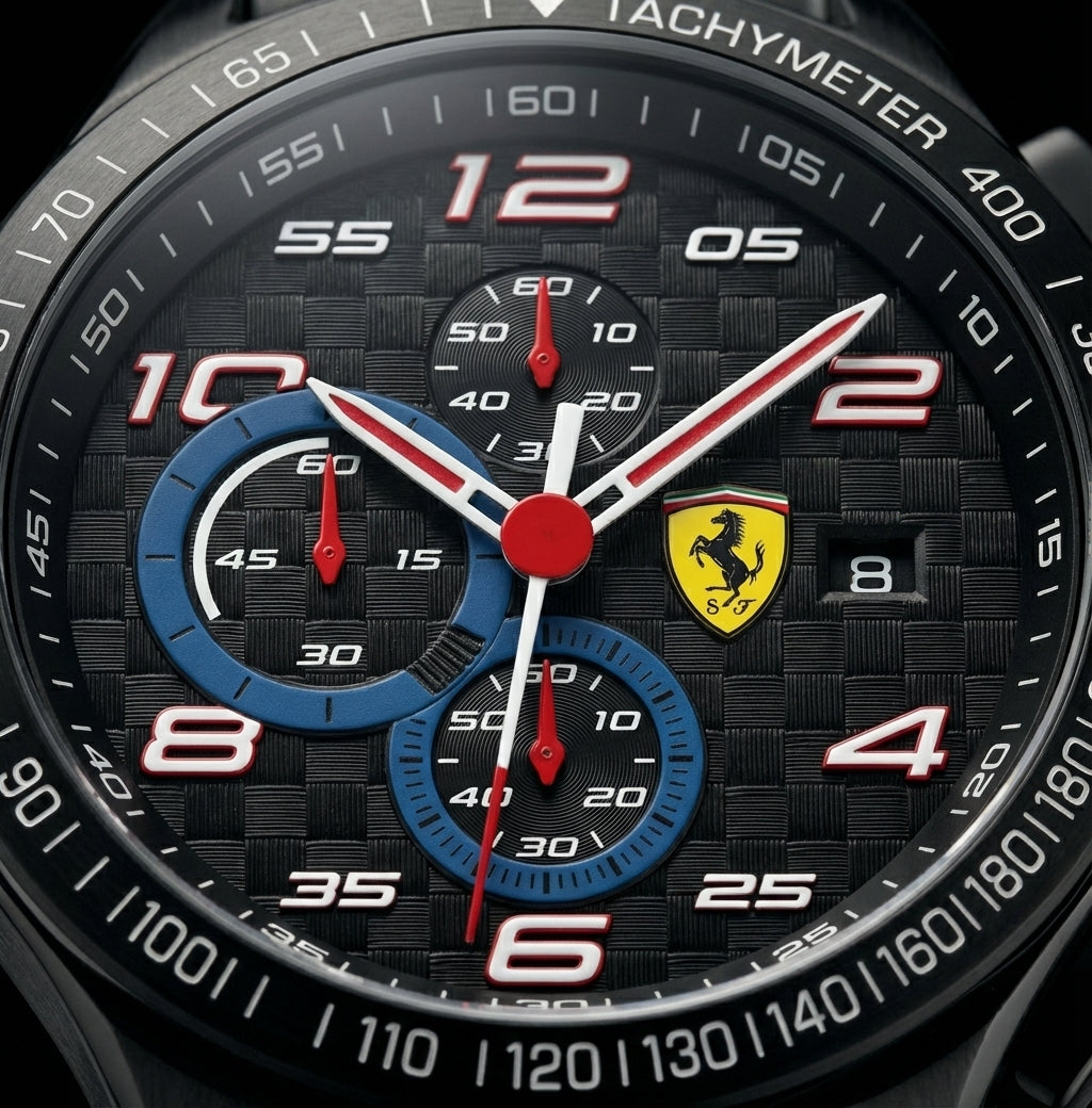Scuderia Carbon Black Blue Chronograph Sport Watch