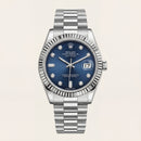 Centrix Midnight Blue Diamond Day-Date Silver Watch