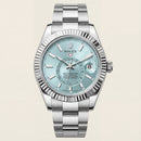 Centrix Ice Blue Dual-Time Silver Watch