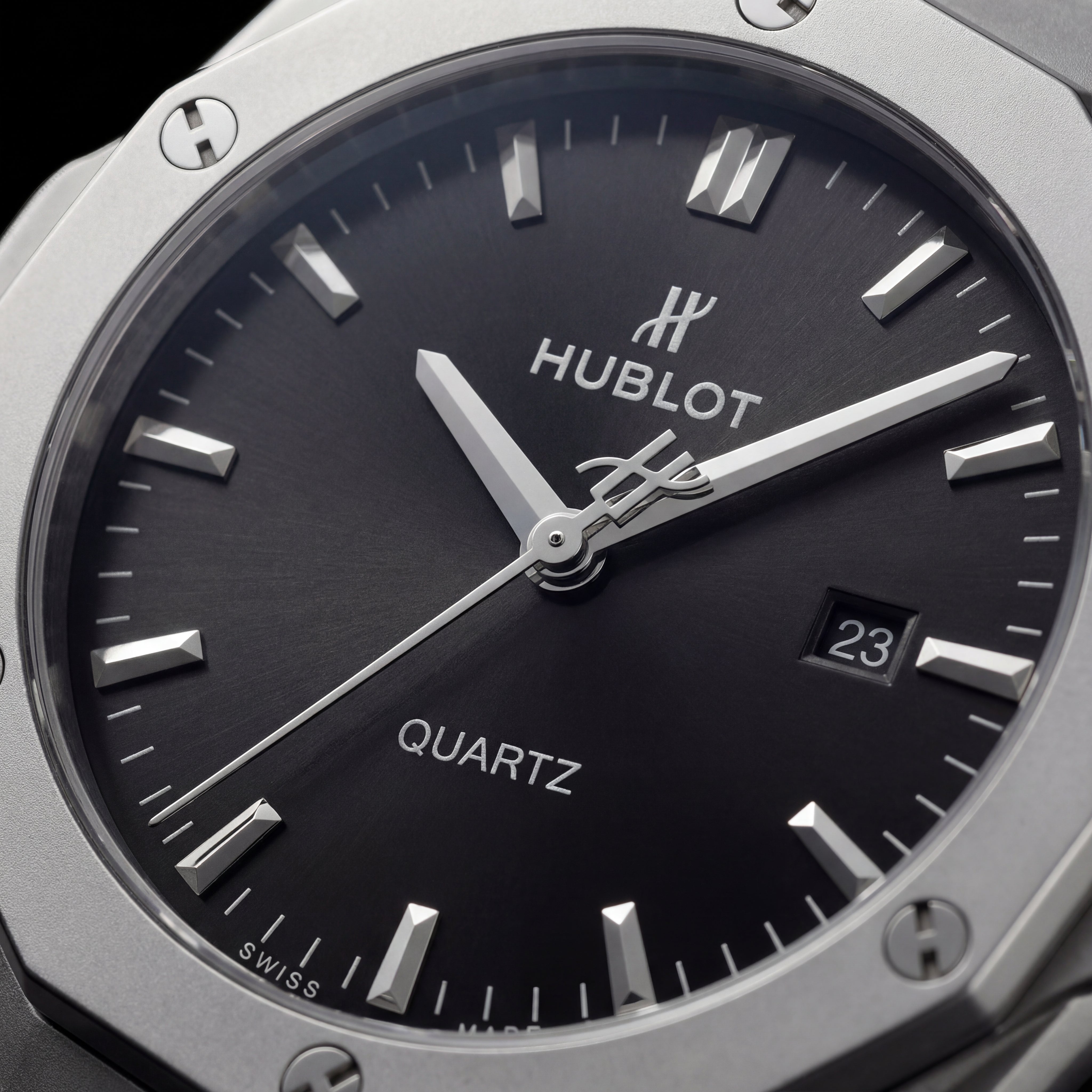 Fusion Octa Black Quartz Silver Sport Watch