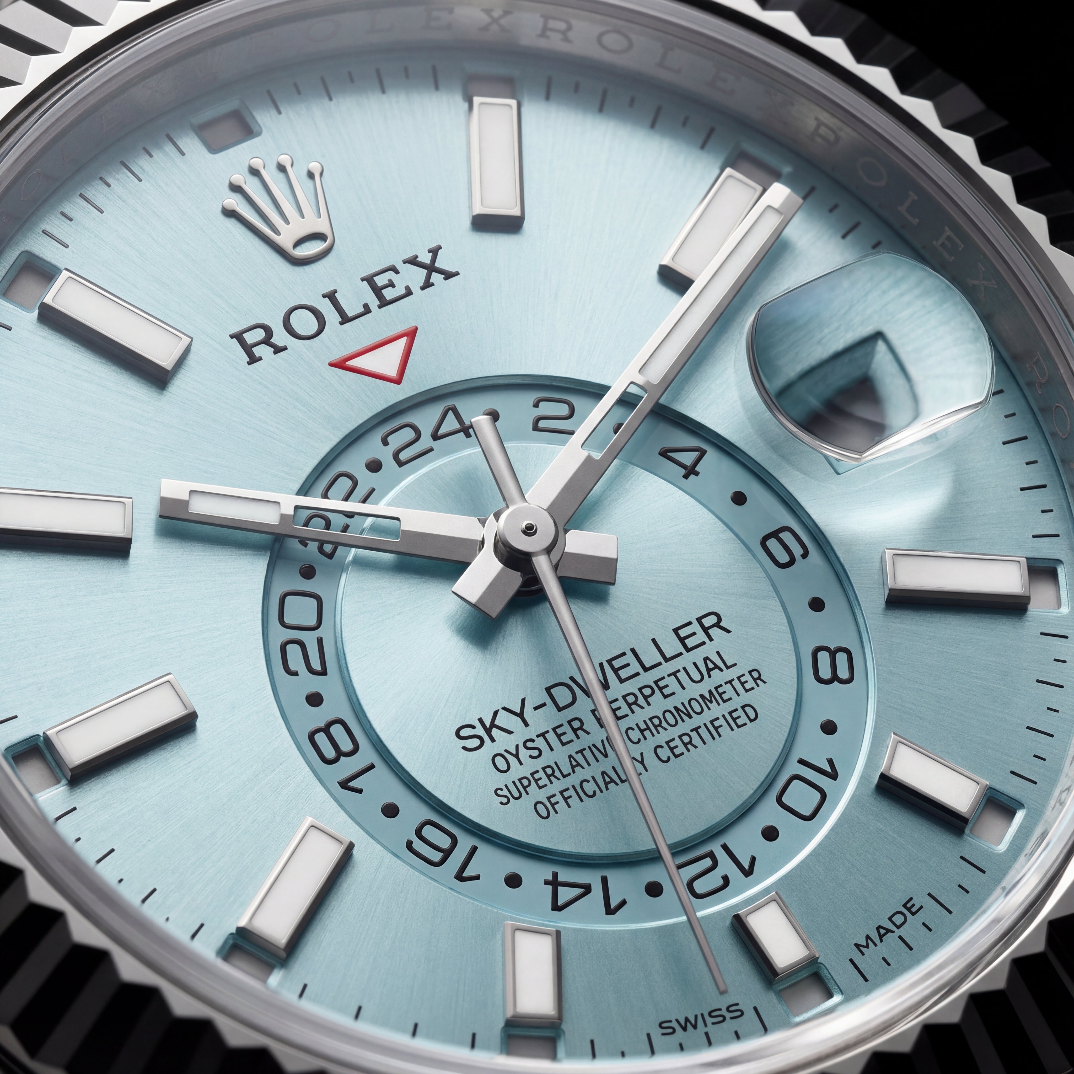 Centrix Ice Blue Dual-Time Silver Watch