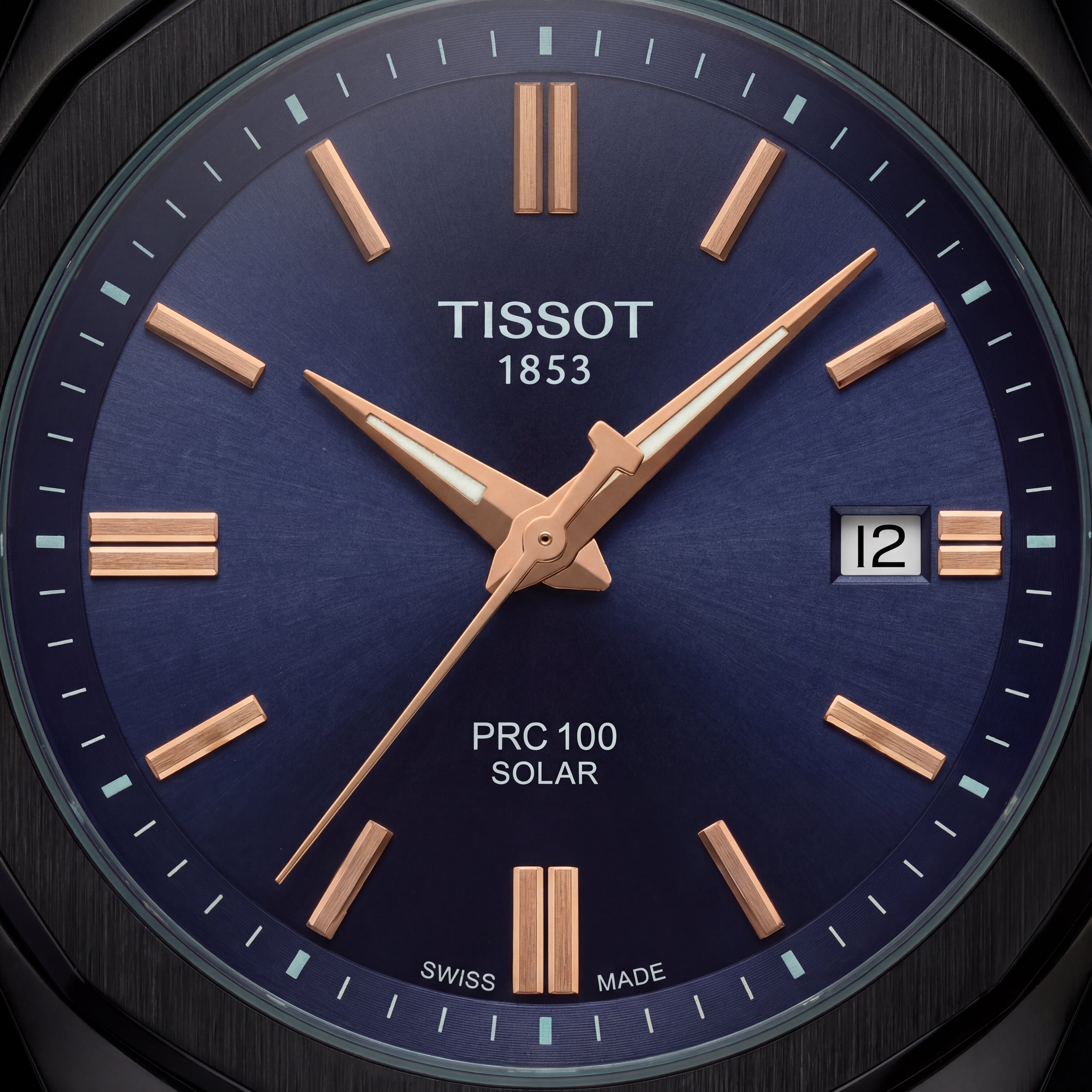 Midnight Blue Dial Matte Black Solar Quartz Steel Watch