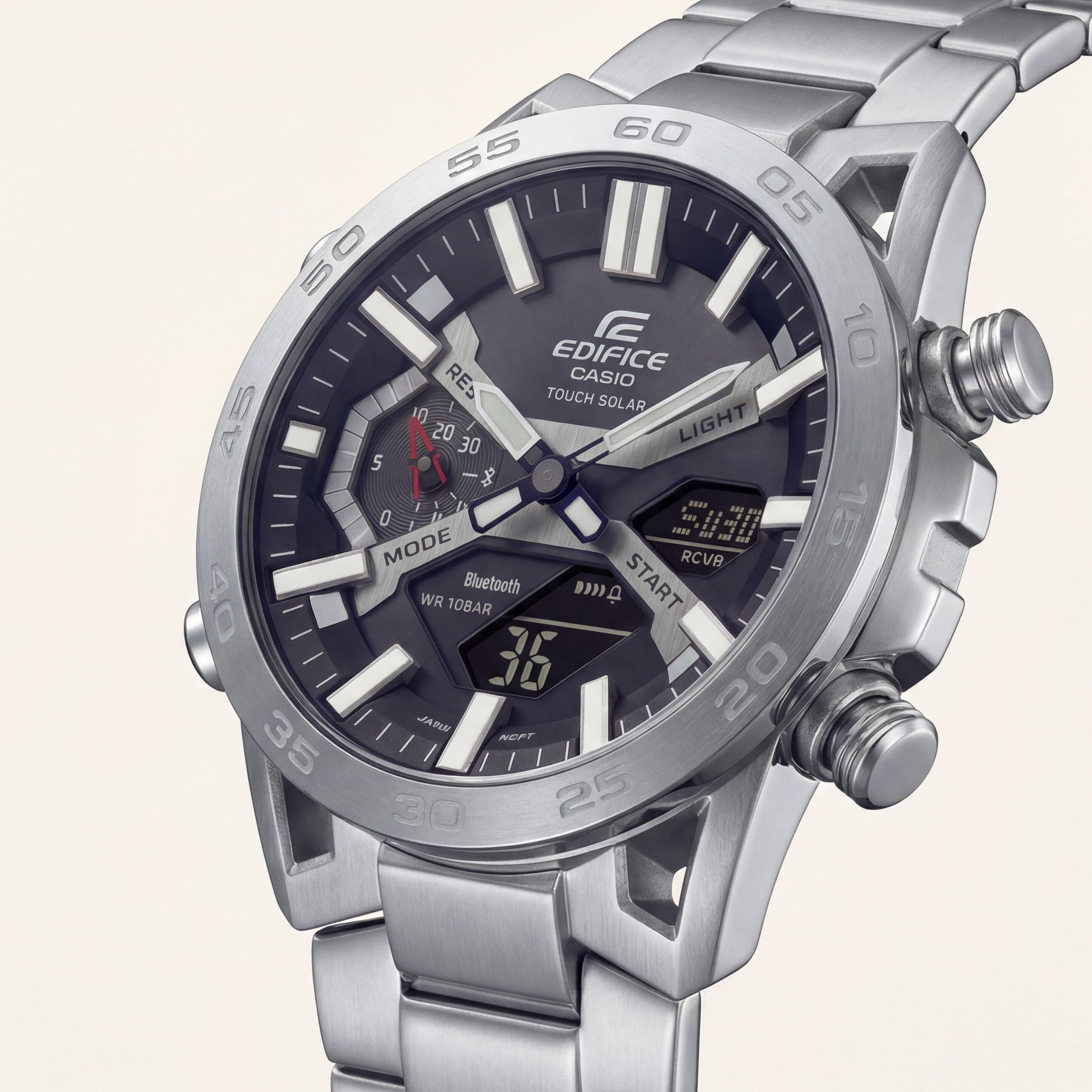 Titanium Grey Hybrid Solar Chrono Sports Watch