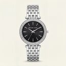 Stainless Steel Crystal Bezel Black Dial Luxury Bracelet Watch – Women