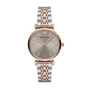 Two-Tone Rose Gold & Silver Crystal Accent Dial Luxury Bracelet Watch – Women