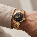 Gold Stainless Steel Automatic Open-Heart Dial Luxury Mechanical Bracelet Watch – Men