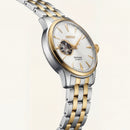 Two-Tone Gold & Silver Stainless Steel Case White Sunburst Dial Open-Heart Automatic Luxury Bracelet Watch – Men