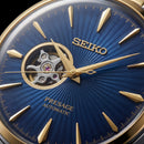 Two-Tone Gold & Silver Stainless Steel Case Blue Sunburst Dial Open-Heart Automatic Luxury Bracelet Watch – Men